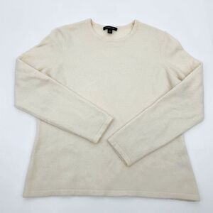 Lands End | girls Cream Long Sleeve cashmere Sweater | size large
